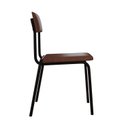Ver imagem 6 de Conjunto 3 Cadeiras Estofadas Fixa Empilhável Fit Marrom/Whisky/Preto Fosco