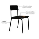 Ver imagem 5 de Conjunto 3 Cadeiras Estofadas Fixa Empilhável Fit Preto/Fosco