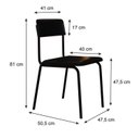 Ver imagem 4 de Conjunto 3 Cadeiras Estofadas Fixa Empilhável Fit Preto/Fosco