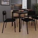 Ver imagem 3 de Conjunto 3 Cadeiras Estofadas Fixa Empilhável Fit Preto/Fosco