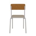 Ver imagem 2 de Conjunto 3 Cadeiras Estofadas Fixa Empilhável Fit Bege/Areia Corriente/Caramelo/Branco Fosco