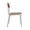 Ver imagem 5 de Conjunto 3 Cadeiras Estofadas Fixa Empilhável Fit Bege/Areia Corriente/Caramelo/Branco Fosco