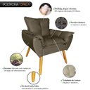 Ver imagem 2 de Poltrona Opala Suede Marrom Claro para Recepção Atendimento Pés Madeira - Borsuk