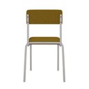 Ver imagem 2 de Conjunto 3 Cadeiras Estofadas Fixa Empilhável Fit Amarelo/Mostarda/Branco Fosco