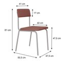 Ver imagem 4 de Conjunto 3 Cadeiras Estofadas Fixa Empilhável Fit Rosa/Tulipa Rosê/Branco Fosco