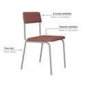 Ver imagem 5 de Conjunto 3 Cadeiras Estofadas Fixa Empilhável Fit Rosa/Tulipa Rosê/Branco Fosco