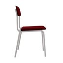 Ver imagem 6 de Conjunto 3 Cadeiras Estofadas Fixa Empilhável Fit Vermelho/Vinho/Branco Fosco