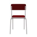 Ver imagem 2 de Conjunto 3 Cadeiras Estofadas Fixa Empilhável Fit Vermelho/Vinho/Branco Fosco