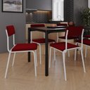 Ver imagem 3 de Conjunto 3 Cadeiras Estofadas Fixa Empilhável Fit Vermelho/Vinho/Branco Fosco