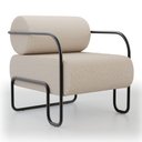 Ver imagem 1 de Poltrona Decorativa Orgânica Living Miska Linho Bege - Desk Design