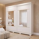 Ver imagem 2 de Guarda Roupas Casal 2 Portas de Correr com Espelho 4 Gavetas 100% MDF Livia