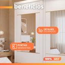 Ver imagem 6 de Guarda Roupas Casal 2 Portas de Correr com Espelho 4 Gavetas 100% MDF Livia