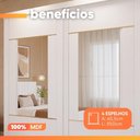 Ver imagem 5 de Guarda Roupas Casal 2 Portas de Correr com Espelho 4 Gavetas 100% MDF Livia