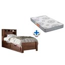 Ver imagem 1 de Colchão Solteiro Pérola Polar (1un) + Cama Invicta C/ 2 Gavetas Atacama-jatobá