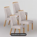 Ver imagem 1 de Kit 4 Cadeiras de Jantar Estofada Ilhéus Madeira Maciça Arbo