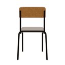 Ver imagem 2 de Conjunto 4 Cadeiras Estofadas Fixa Empilhável Fit Branco/Palha/Caramelo/Preto Fosco