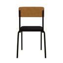 Ver imagem 2 de Conjunto 4 Cadeiras Estofadas Fixa Empilhável Fit Preto/Caramelo/Fosco