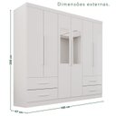 Ver imagem 3 de Guarda-Roupa Casal Modulado com Espelho 11 Portas 4 Gavetas Alemanha Branco