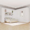 Ver imagem 1 de Guarda-Roupa Casal Modulado com Espelho 11 Portas 4 Gavetas Alemanha Branco