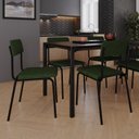 Ver imagem 3 de Conjunto 4 Cadeiras Estofadas Fixa Empilhável Fit Verde/Musgo City/Preto Fosco