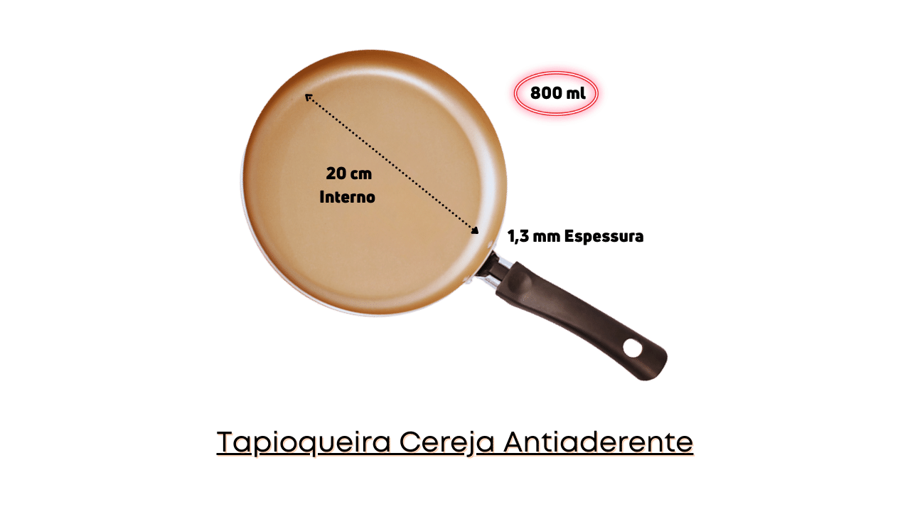 Tapioqueira Antiaderente Teflon Nº 20: Sabor e Estilo na Arte de Fazer Tapiocas Luz Nobre Vermelho e - 5