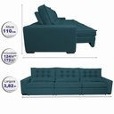 Ver imagem 2 de Sofá Retrátil e Reclinável com Molas Ensacadas Cama Inbox Gold 3,82m Tecido Suede Velusoft Petró