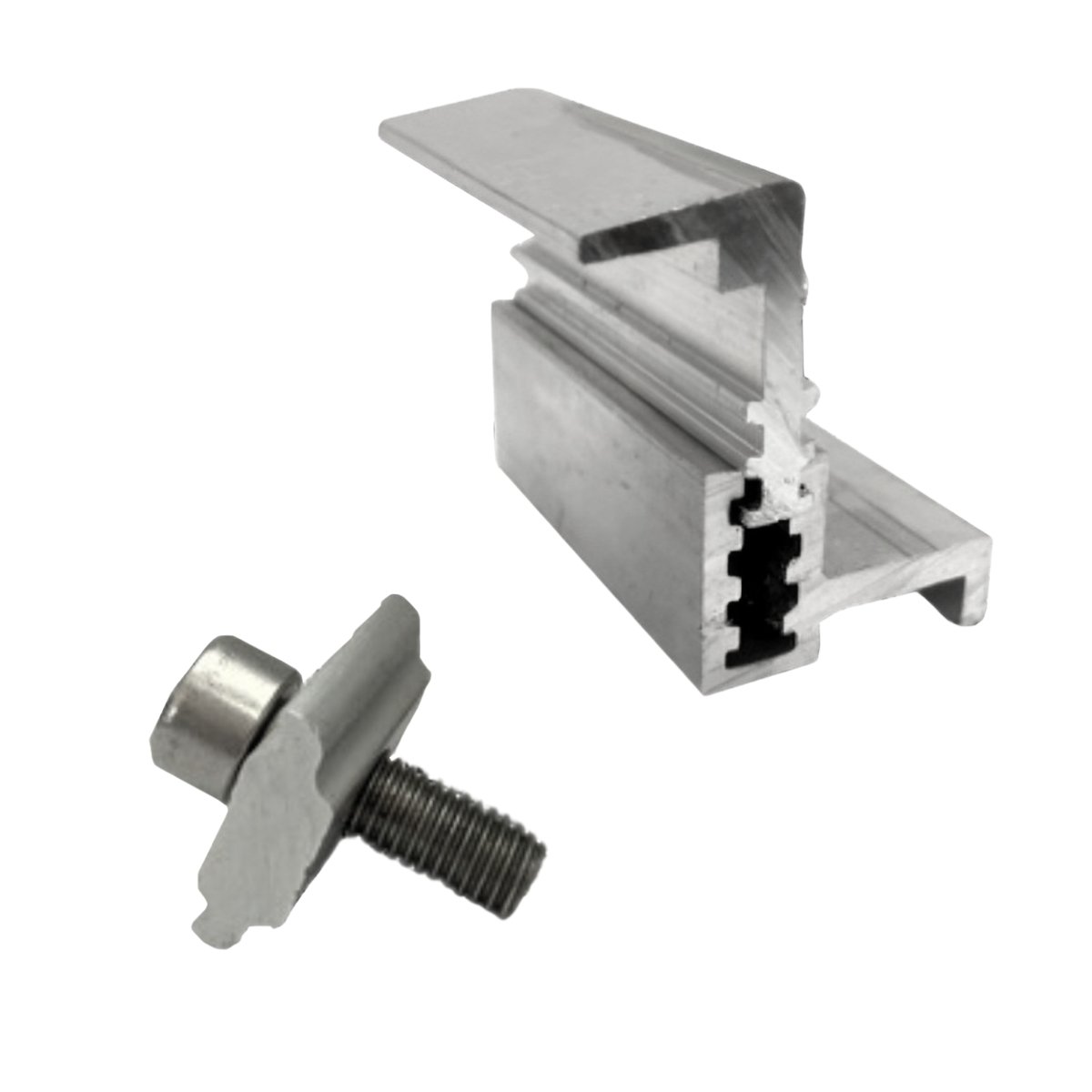 Fixador Grampo Final End Clamp Regulável Linha C Placa Painel Solar Alumínio e Inox | Perfil Master - 3