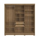 Ver imagem 4 de Guarda-roupa Casal Kappesberg 3 Portas Reversiveis de Correr 3 Espelhos 2 Prateleiras Nogueira