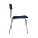 Ver imagem 6 de Conjunto 4 Cadeiras Estofadas Fixa Empilhável Fit Azul/Branco Fosco