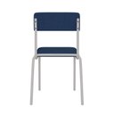 Ver imagem 2 de Conjunto 4 Cadeiras Estofadas Fixa Empilhável Fit Azul/Branco Fosco