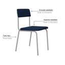 Ver imagem 5 de Conjunto 4 Cadeiras Estofadas Fixa Empilhável Fit Azul/Branco Fosco