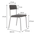 Ver imagem 4 de Conjunto 4 Cadeiras Estofadas Fixa Empilhável Fit Cinza/Névoa Prata City/Branco Fosco