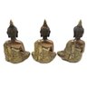 Trio de Buda Tailandês Yoga Buda Cobre Brilhante 12 cm - 3