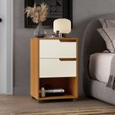 Ver imagem 1 de Mesa Cabeceira em Mdf com 2 Gavetas e 1 Nicho da Vinci