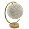 Luminaria Abajur Meia Lua Cupula Bola Base Madeira Resistente Rustica Decoraçao Enfeite Sala Quarto  - 7