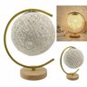 Luminaria Abajur Meia Lua Cupula Bola Base Madeira Resistente Rustica Decoraçao Enfeite Sala Quarto  - 1