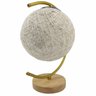 Luminaria Abajur Meia Lua Cupula Bola Base Madeira Resistente Rustica Decoraçao Enfeite Sala Quarto  - 4