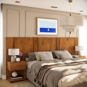 Cabeceira Sleep Movelove para Cama Casal/queen/king com 2 Criados Cinamomo