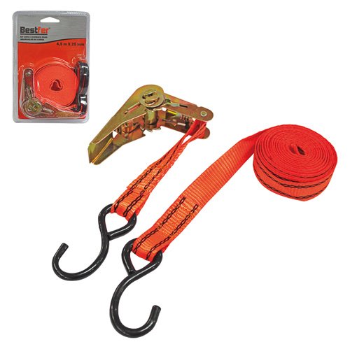 Kit Cinta e Catraca para Amarração de Carga 4,5m X 25mm