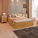 Ver imagem 1 de Conjunto Cama Box Casal Lia com Mesa Cabeceira com 3 Gavetas Dumont