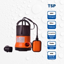 Bomba Submersível Tsp-250n 1/3 Cv Monofásico Motor Thebe Ip68 220v - 4
