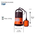 Ver imagem 2 de Bomba Submersível Tsp-250N 1/3 Cv Monofásico Motor Thebe IP68 220V Ebara