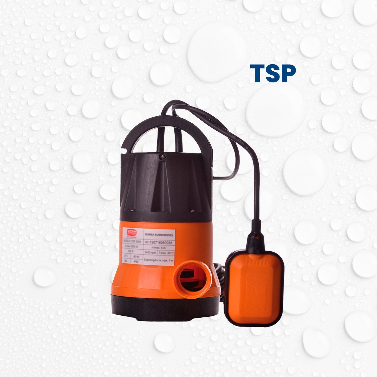 Bomba Submersível Tsp-250n 1/3 Cv Monofásico Motor Thebe Ip68 220v - 7