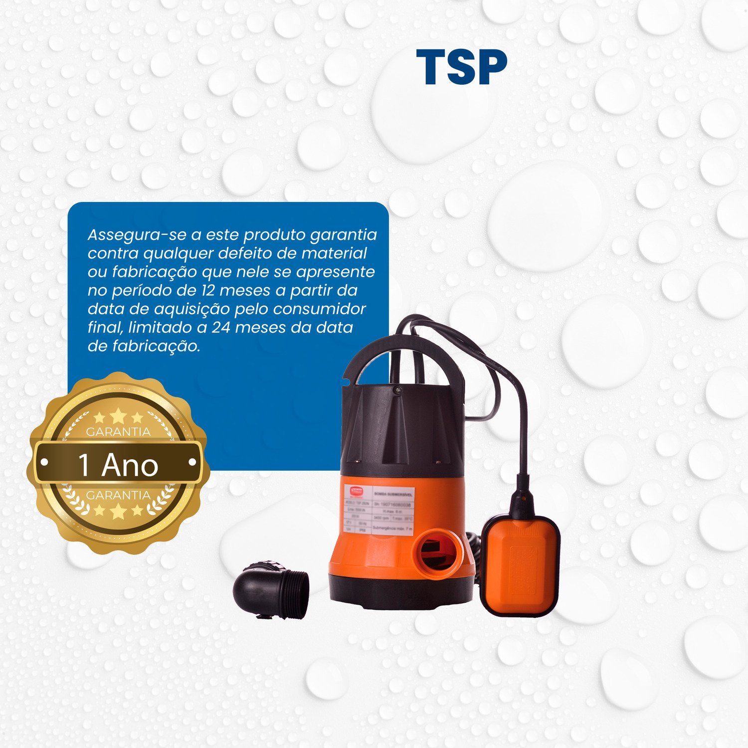 Bomba Submersível Tsp-250n 1/3 Cv Monofásico Motor Thebe Ip68 220v - 6