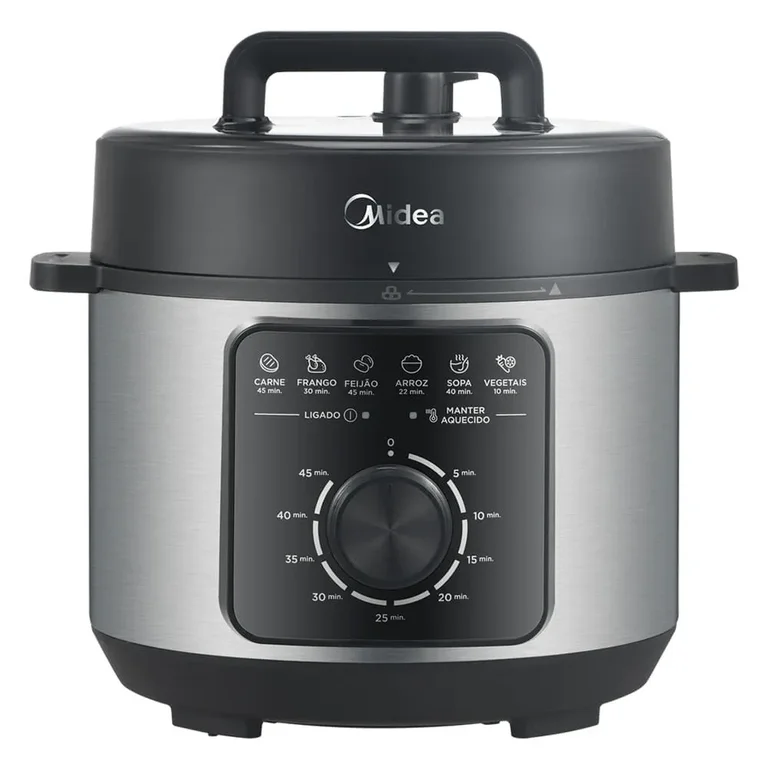Panela de Pressão Mecânica Preta e Inox 4l Midea Ppm41 -127v