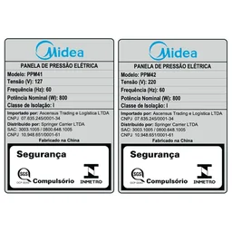 Panela de Pressão Mecânica Preta e Inox 4l Midea Ppm41 -127v - 7