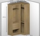 Ver imagem 2 de Guarda Roupa Roupeiro de Canto com 3 Portas e 3 Gavetas Zeus 2067 Genialflex