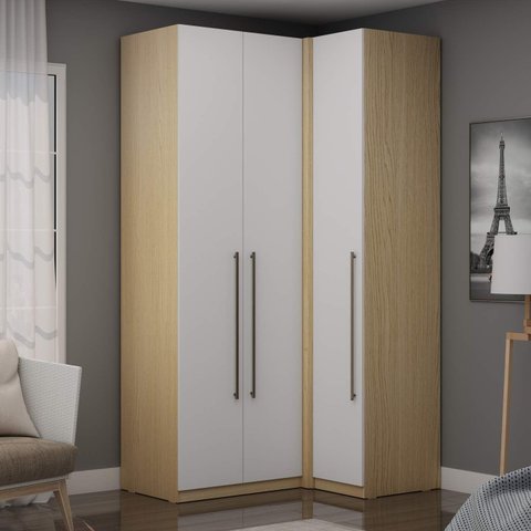 Guarda Roupa Roupeiro de Canto com 3 Portas e 3 Gavetas Zeus 2067 Genialflex