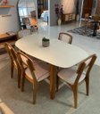 Ver imagem 3 de Mesa Orgânica / Retrô 180 cm - Off White/Freijó