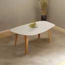 Ver imagem 1 de Mesa Orgânica / Retrô 180 cm - Off White/Freijó